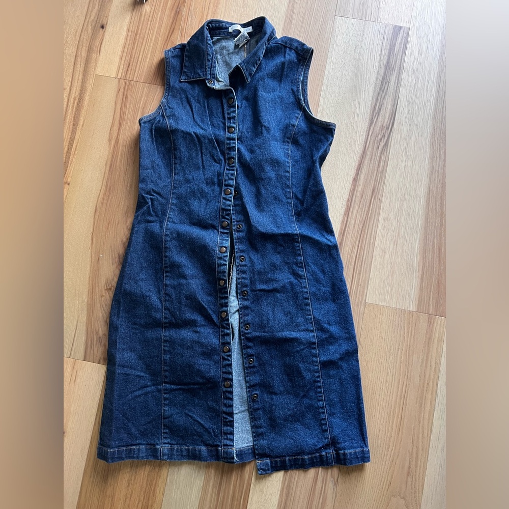 90s sleeveless jeans dress
